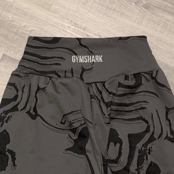 Gymshark GS Power Bottoms Black Gray Swirl High Waisted Pants Women's Medium M - Picture 11 of 12
